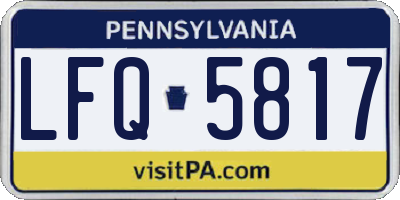 PA license plate LFQ5817