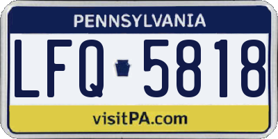 PA license plate LFQ5818
