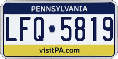 PA license plate LFQ5819