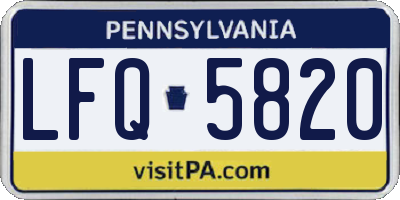 PA license plate LFQ5820