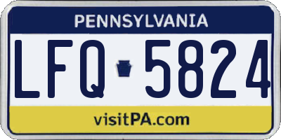 PA license plate LFQ5824