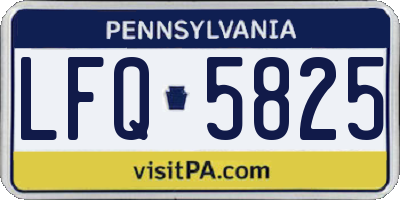 PA license plate LFQ5825