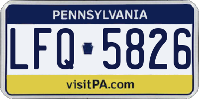 PA license plate LFQ5826