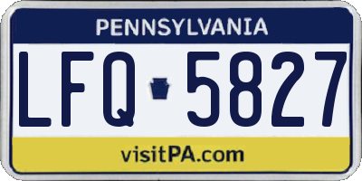 PA license plate LFQ5827