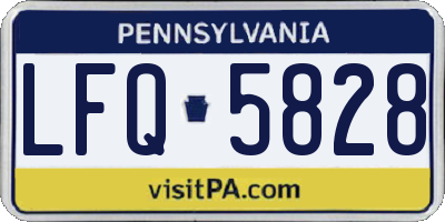 PA license plate LFQ5828