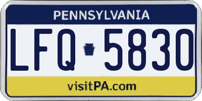 PA license plate LFQ5830