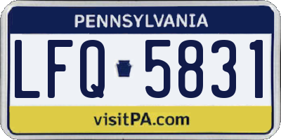 PA license plate LFQ5831