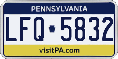 PA license plate LFQ5832