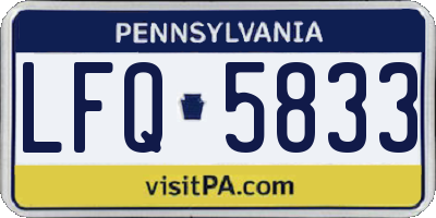 PA license plate LFQ5833
