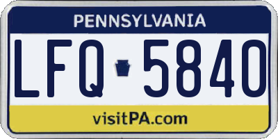 PA license plate LFQ5840