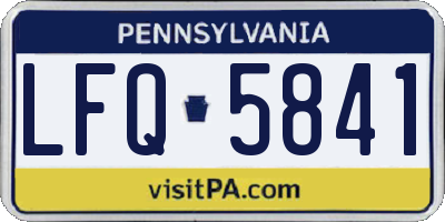 PA license plate LFQ5841