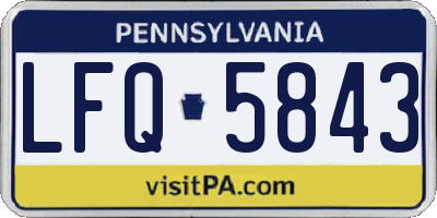 PA license plate LFQ5843