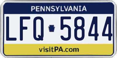 PA license plate LFQ5844