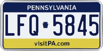PA license plate LFQ5845