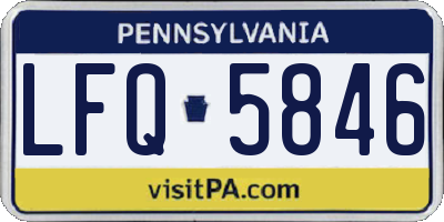 PA license plate LFQ5846