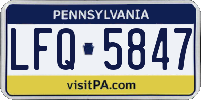 PA license plate LFQ5847
