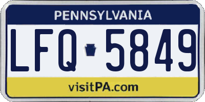 PA license plate LFQ5849