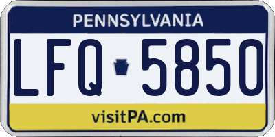 PA license plate LFQ5850