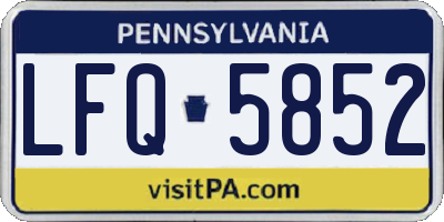PA license plate LFQ5852