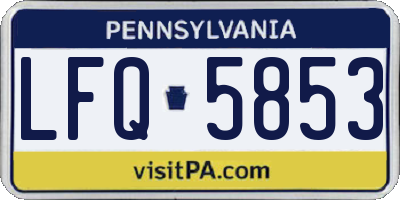 PA license plate LFQ5853