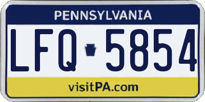 PA license plate LFQ5854