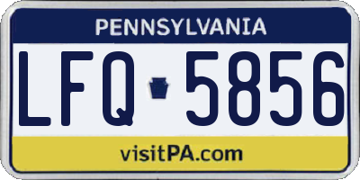 PA license plate LFQ5856