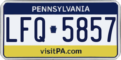 PA license plate LFQ5857