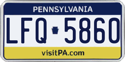 PA license plate LFQ5860