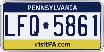 PA license plate LFQ5861