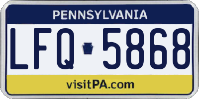 PA license plate LFQ5868