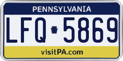 PA license plate LFQ5869
