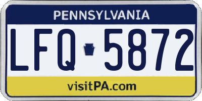 PA license plate LFQ5872