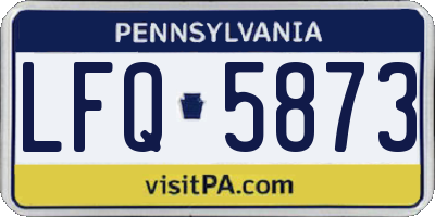 PA license plate LFQ5873