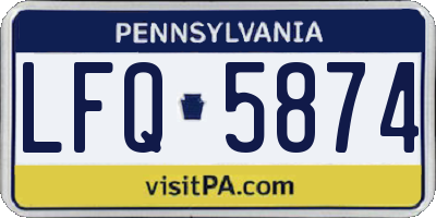 PA license plate LFQ5874