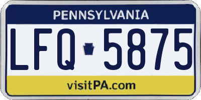 PA license plate LFQ5875