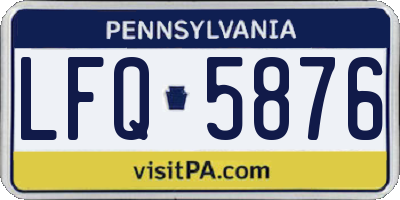 PA license plate LFQ5876