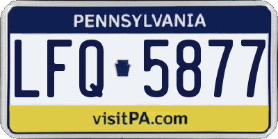 PA license plate LFQ5877
