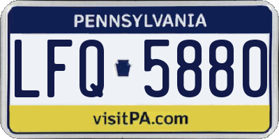 PA license plate LFQ5880