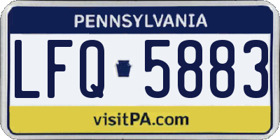 PA license plate LFQ5883