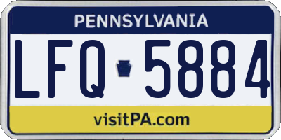 PA license plate LFQ5884