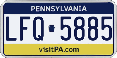 PA license plate LFQ5885