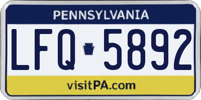 PA license plate LFQ5892