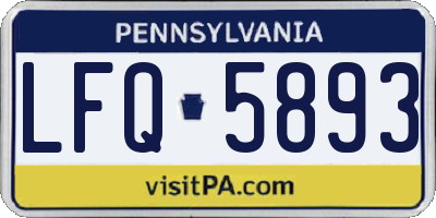 PA license plate LFQ5893