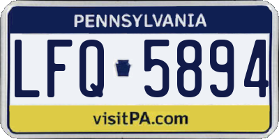PA license plate LFQ5894