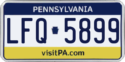 PA license plate LFQ5899