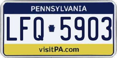 PA license plate LFQ5903