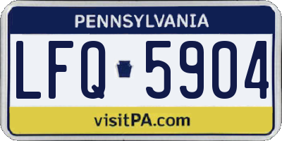 PA license plate LFQ5904