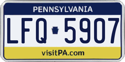 PA license plate LFQ5907