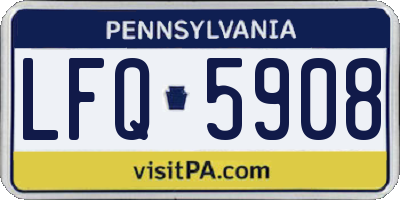 PA license plate LFQ5908