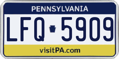 PA license plate LFQ5909